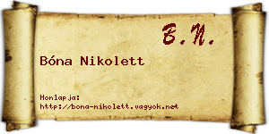 Bóna Nikolett névjegykártya