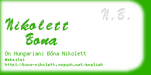 nikolett bona business card